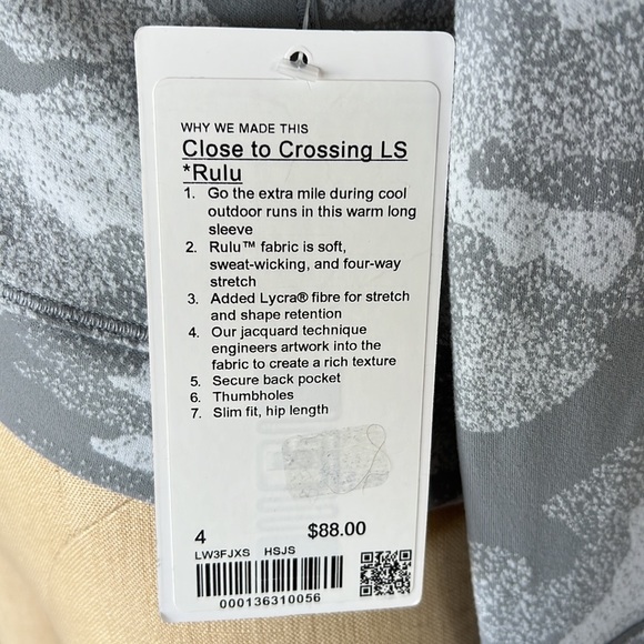 Lululemon Close to Crossing Long Sleeve *Rulu Size 4 in HSJS - Picture 8 of 10